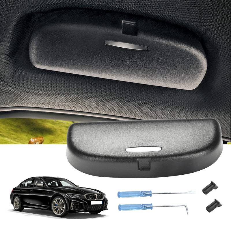 LUWU Kompatibel mit BMW F30 F10 F12 F01 G20 G30 G32 G11 X1 X3 X5 X7 Auto Sonnenbrillenhalter Auto Brillenhalter,Sonnenbrillenhalterung Brillenetui Aufbewahrungsbox Organizer Zubehör(Schwarz) von LUWU