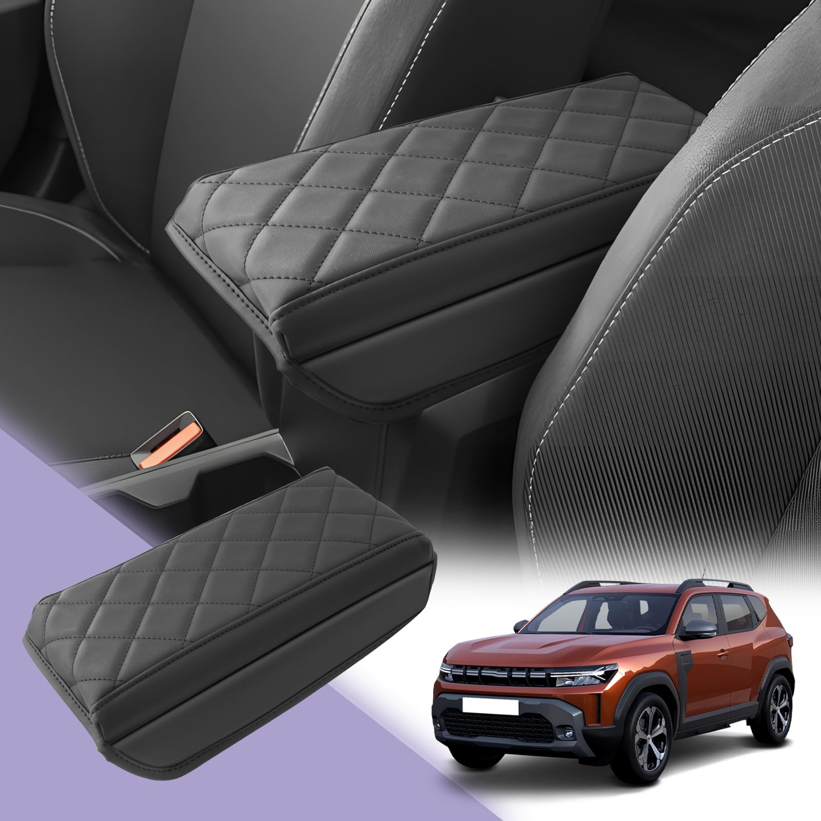 LUWU Kompatibel mit Dacia Duster 3 2024 2025 (Modelle mit Armlehnen) Mittelkonsole Armlehnen Abdeckung Armlehnenbezüge Schutz Auto Mittelkonsole Armlehne Schutz Armlehnenbezüge Dacia Duster 3 Zubehör von LUWU