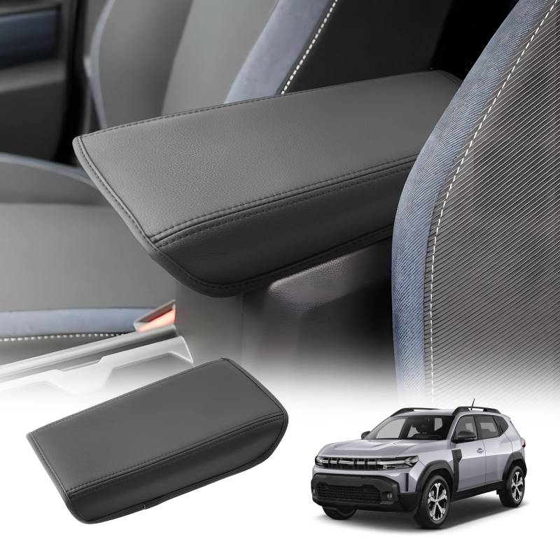 LUWU Kompatibel mit Dacia Duster 3 2024 2025 (Modelle mit Armlehnen) Mittelkonsole Armlehnen Leder Auto Schutz Abdeckung Innenzubehör Dacia Duster 3 Zubehör (Dünn) von LUWU