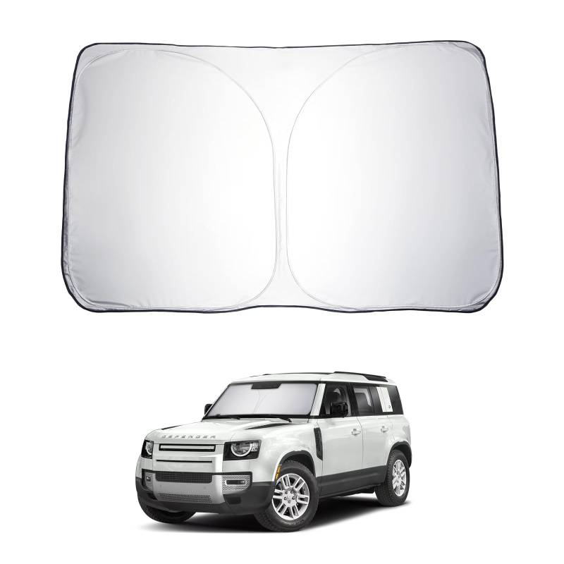 LUWU Kompatibel mit Land Rover Defender 90 110 130 2023 2024 2025 Sonnenschutz Abdeckungen Windschutzscheibe Sonnenschutz Faltbare Sonnenblende Defender 90 110 130 Zubehör von LUWU