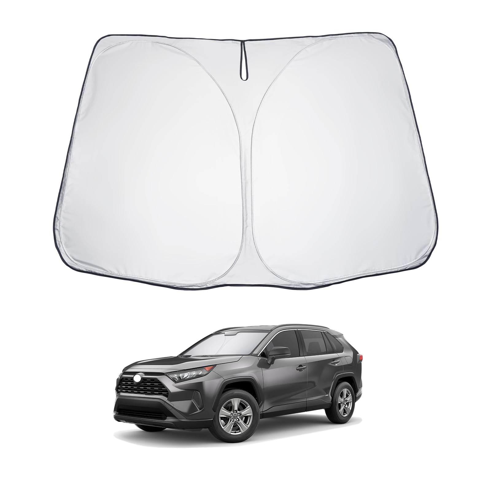 LUWU Sonnenschutz Auto Kompatibel mit Toyota RAV4 Hybrid 2019-2024 2025 Auto Sonnenblende Frontscheibenabdeckung Windschutzscheibe Innen Verdunkelung UV-Schutz RAV4 Zubehör von LUWU