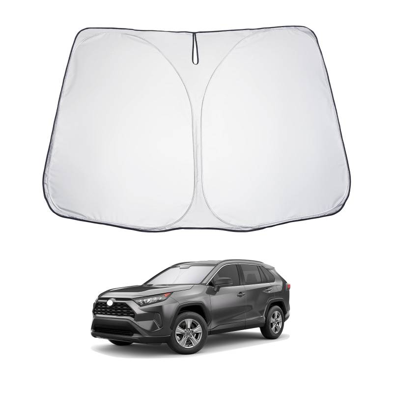 LUWU Sonnenschutz Auto Kompatibel mit Toyota RAV4 Hybrid 2019-2024 2025 Auto Sonnenblende Frontscheibenabdeckung Windschutzscheibe Innen Verdunkelung UV-Schutz RAV4 Zubehör von LUWU