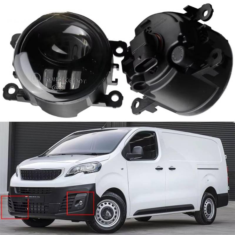 LUYYT Auto Front Stoßstange Nebel Licht Nebelscheinwerfer kompatibel mit für Peugeot Expert Traveller 2016 2017 2018 2019 2020 2021 2022 von LUYYT