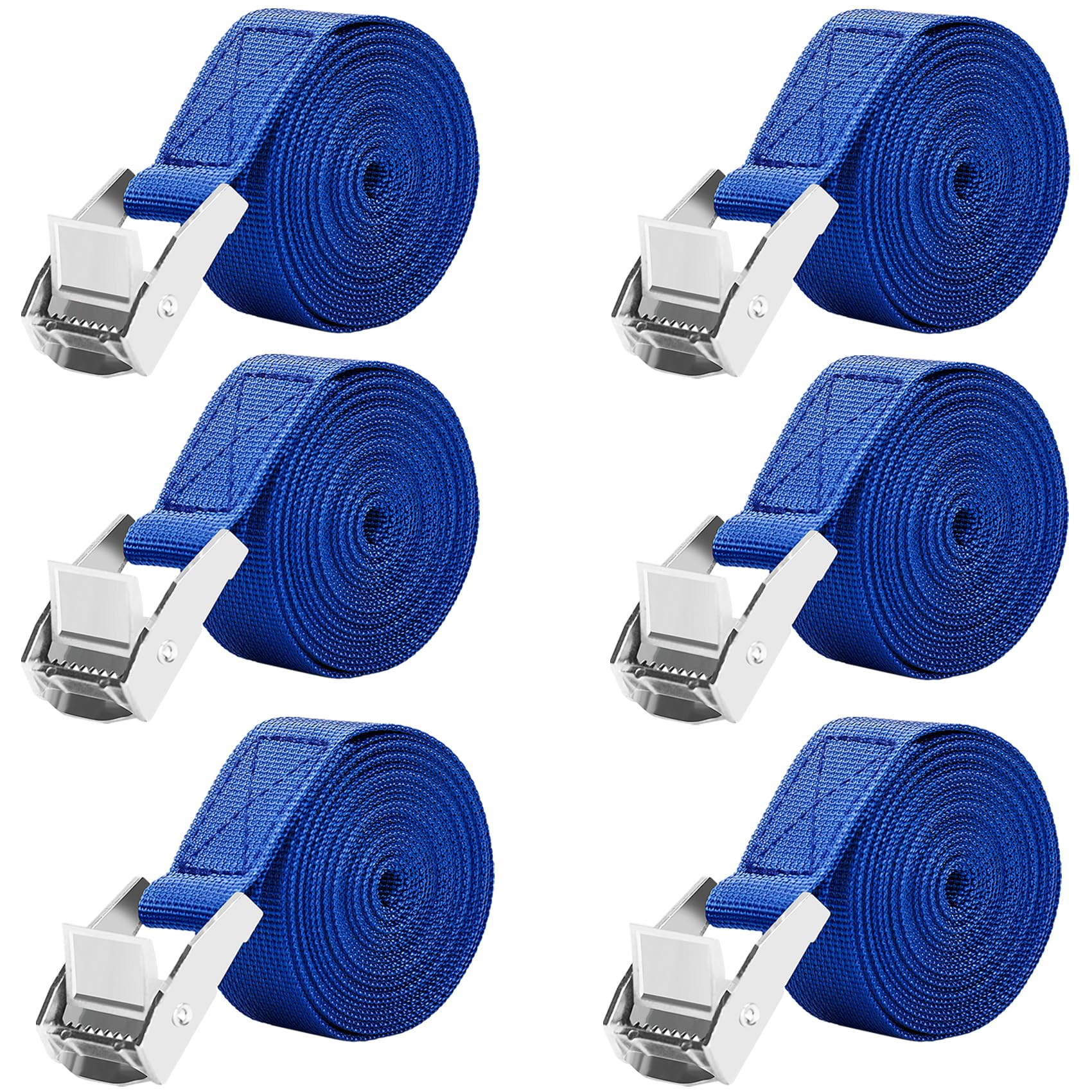 LUZOON Spanngurte 6 Stück-2.5M Spanngurt Zurrgurte mit Ratsche Belastbar bis 250 kg (6 Stück Blau–2.5 m x 25 mm) LUZOON Spanngurte 6 Stück-2.5M Spanngurt Zurrgurte mit Ratsche Belastbar bis 250 kg (6 Stück Blau–2.5 m x 25 mm) von LUZOON