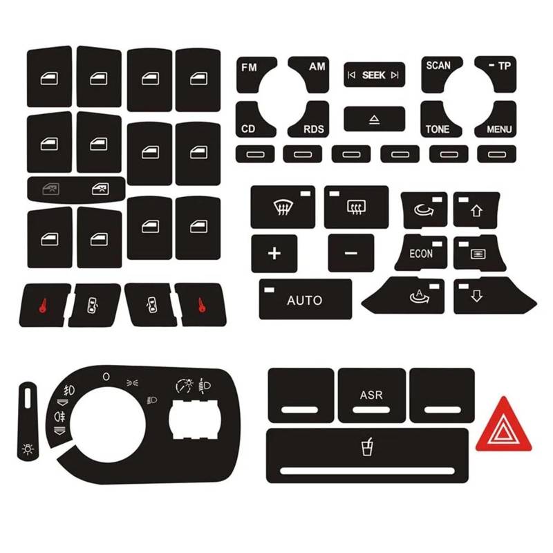 Autoinnenraum Kompatibel Mit A3 8P 2004 2005 2006 2007 2008 Radio Clima Scheinwerferknopf Reparatur Abgenutzter Knopfschalter Aufkleber Autoinnenraum Ersatzteile von LVDLRAJJ