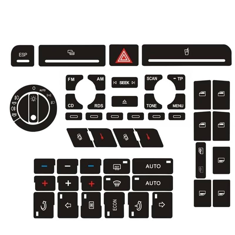 Autoinnenraum Kompatibel Mit A4 B6 B7 Innendekoration Auto-Styling Autoradio Klima Scheinwerfer Einstellknopf Reparatur Abgenutzter Knopfschalter(Style a) von LVDLRAJJ