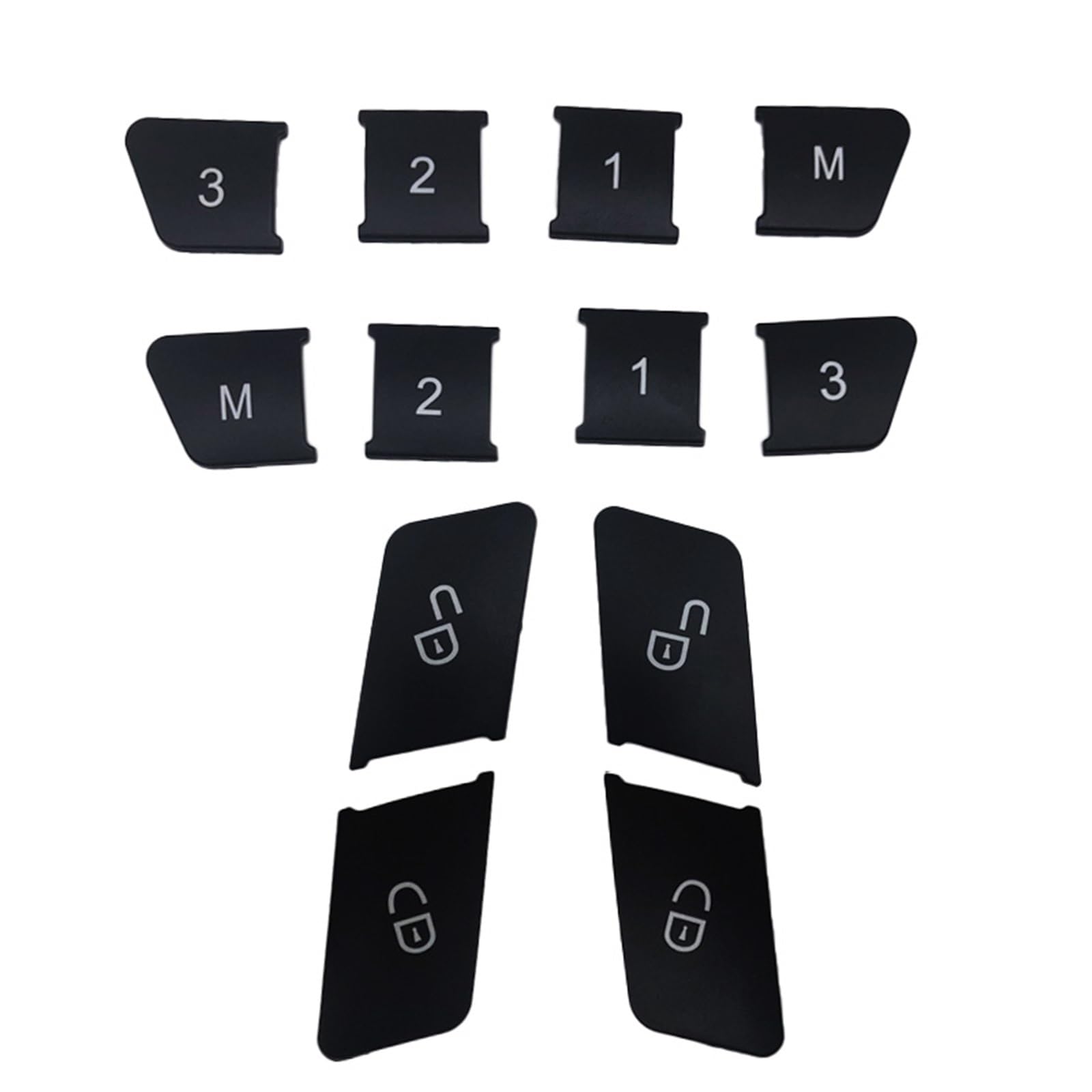 Autoinnenraum Kompatibel Mit Benz ABCE-Klasse Für CLA GLA X156 GLE GL GLS ML. Autotür-Speichersitzschloss, Entriegelungsschalter, Tastenabdeckungsaufkleber(Black) von LVDLRAJJ