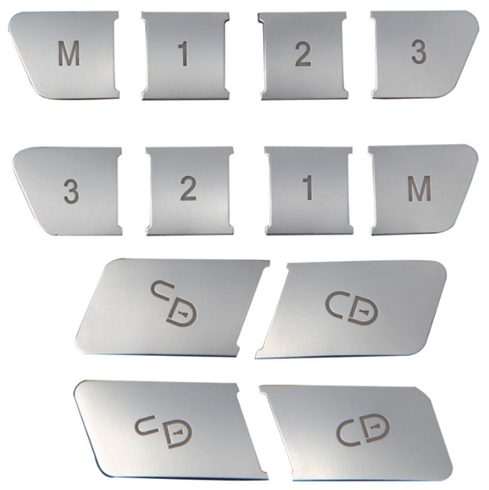 Autoinnenraum Kompatibel Mit Benz ABCE-Klasse Für CLA GLA X156 GLE GL GLS ML. Autotür-Speichersitzschloss, Entriegelungsschalter, Tastenabdeckungsaufkleber(Silver) von LVDLRAJJ