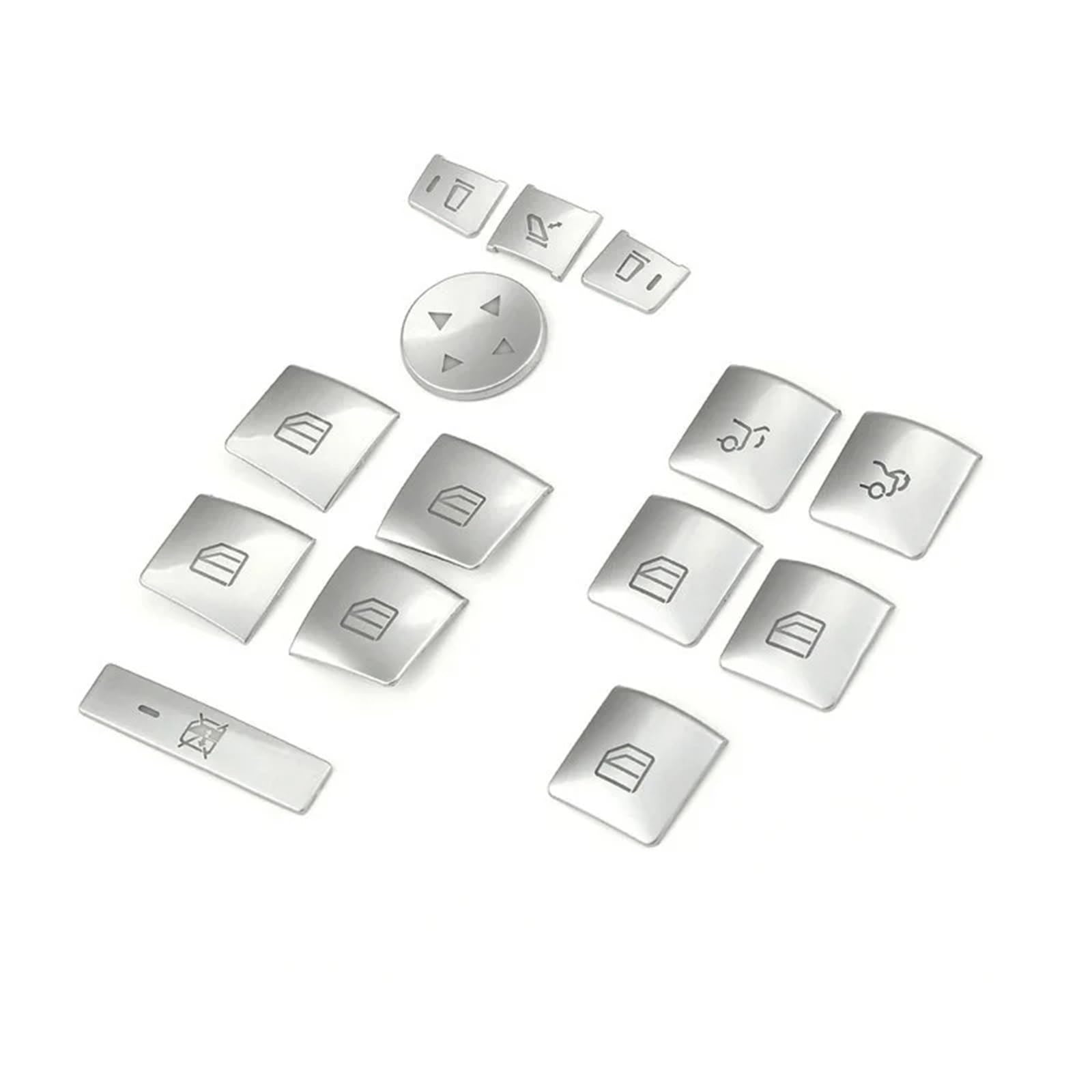 Autoinnenraum Kompatibel Mit Benz ABCE-Klasse W204 W212 GLA X156 Für CLA C117 GLE 6 ML GL GLS Autositz-Einstellspeicher-Entriegelungsknopf-Abdeckungsaufkleber(Memory lock 12pcs) von LVDLRAJJ