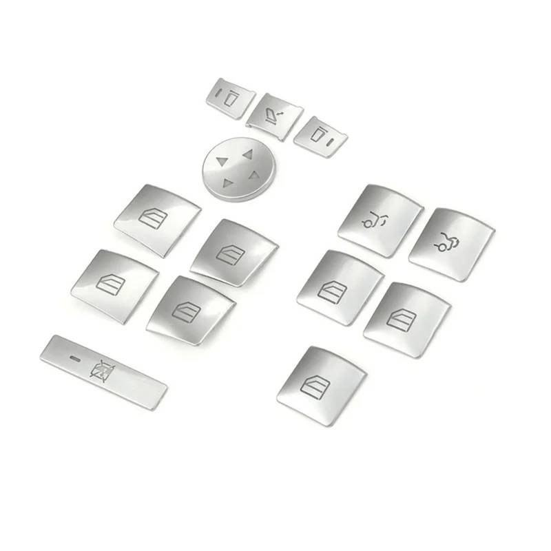 Autoinnenraum Kompatibel Mit Benz ABCE-Klasse W204 W212 GLA X156 Für CLA C117 GLE 6 ML GL GLS Autositz-Einstellspeicher-Entriegelungsknopf-Abdeckungsaufkleber(Memory lock 12pcs) von LVDLRAJJ