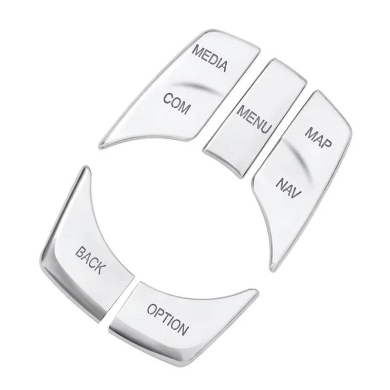 Autoinnenraum Kompatibel Mit G01 G30 G38 5er-Serie 2017–2021 Autozubehör Chrom ABS Auto Multimedia-Tastenabdeckung Verkleidung Feststellbremsknopfaufkleber(Multimedia Buttons) von LVDLRAJJ