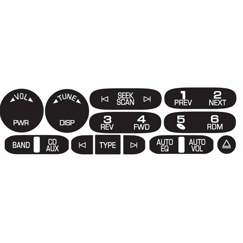 Autoinnenraum Kompatibel Mit Isuzu 2002 2003 2004 2005 2006 6-Disc-Radio-Navigations-Steuerknopf-Reparatur-Aufkleber-Aufkleber-Kit Armaturenbrett-Auto-Autozubehör von LVDLRAJJ