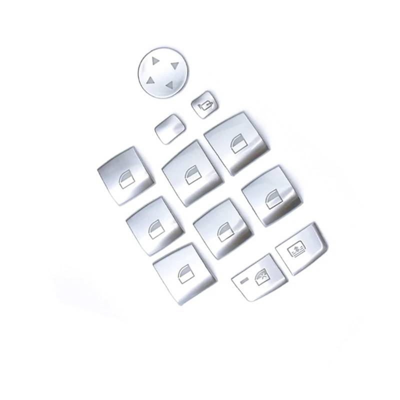 LVDLRAJJ Autoinnenraum Kompatibel Mit 5er F10 F18 525 528 2011. Innere Chrom-Türfensterschalter-Hebertastenabdeckungen, Zierleisten, Innenaufkleber(12pcs) von LVDLRAJJ