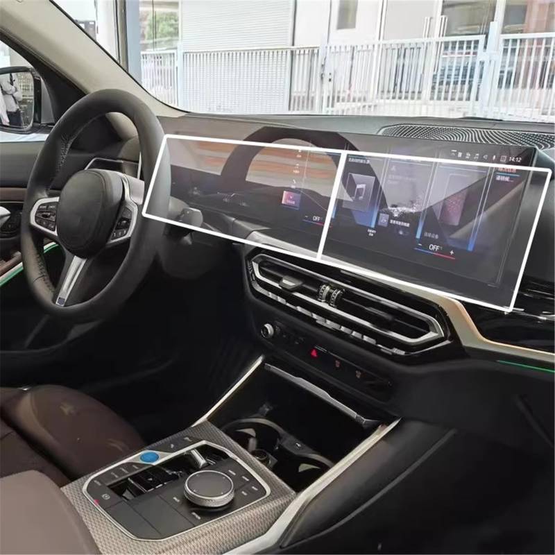 LVDLRAJJ Kompatibel Mit I3 I4 I5 I7 IX X5 X6 X7 XM IDrive 8 Radio GPS Navigation Gehärtetes Glas Und Armaturenbrett-Bildschirmschutzfolie, 2 Stück Displayschutzfolien von LVDLRAJJ