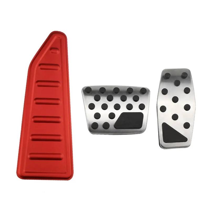 Bremspedalabdeckung Für FIAT 500X 500X2014 2015 2016 2017 2018 2019 2020 2021 Edelstahl Auto Gas Bremse Rest Fuß Pedal Schutz Abdeckung Fußstütze Pedale Gas Brems Pedalkappen(at with Red Rest) von LVGVZTTGKM