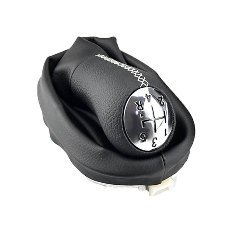 Schaltknäufe Für Clio 2 II Für Megane 2 II Kangoo 5-Gang-Leder-Schaltknauf Schalthebelmanschette Innenausstattung Schaltknauf Stick Griff(White Stitching Suit) von LVGVZTTGKM