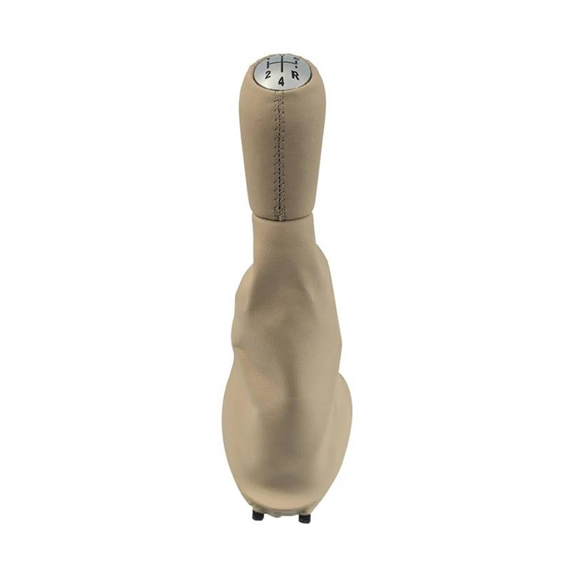 Schaltknäufe Für Clio III 2005 2006 2007 2008 2009 Für Scenic II 2003 2004 2005 2006 Leder-Schaltknauf Hebel Schalthebel Gamasche Boot-Abdeckung Schaltknauf Stick Griff(Chrome Beige) von LVGVZTTGKM