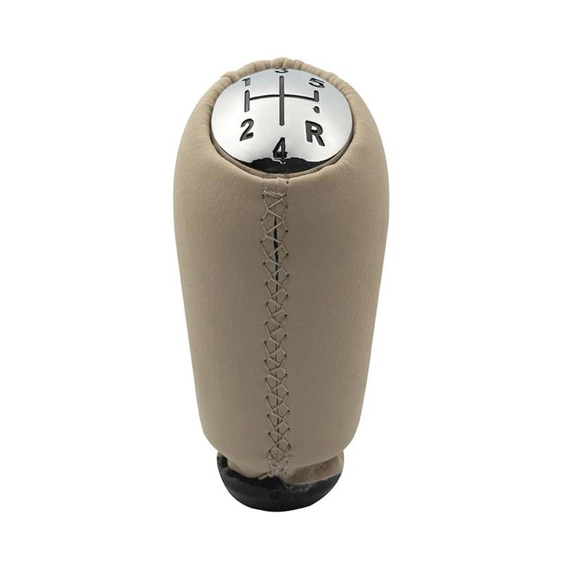 Schaltknäufe Für Clio III 2005 2006 2007 2008 2009 Für Scenic II 2003 2004 2005 2006 Leder-Schaltknauf Hebel Schalthebel Gamasche Boot-Abdeckung Schaltknauf Stick Griff(Chrome Cap Beige) von LVGVZTTGKM