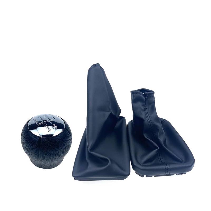 Schaltknäufe Für OPEL Für TIGRA B 2004-2007 2008 2009 2010 2011 2012 Für Combo C 2001-2007 2008 2009 2010 201 5 Gang Schaltknauf Ledermanschette Handbremse Fall Schaltknauf Stick Griff(Chrome 3Pcs) von LVGVZTTGKM