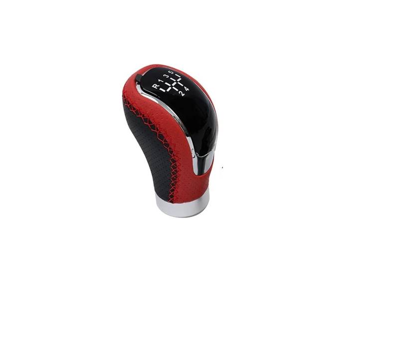 Schaltknäufe Für automatische manuelle Autonähte Autoteil 5-Gang-Auto-Schaltknauf Schalthebelmanschette Schalthebel Schaltknauf Schaltknauf Stick Griff(Red Stitch) von LVGVZTTGKM