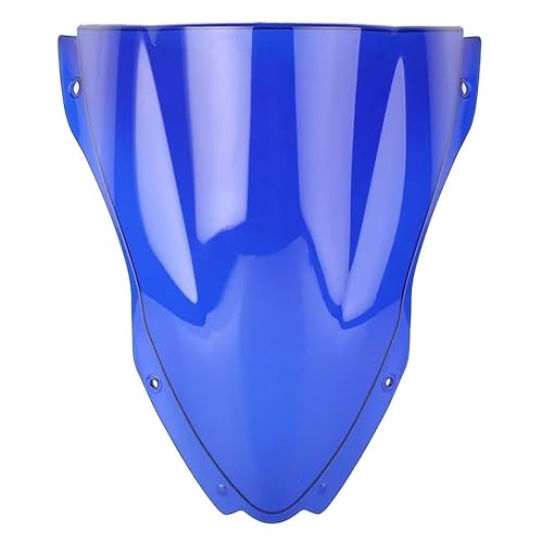Windschutzscheibe Windschott Für Kawasaki Für Ninja ZX10R ZX-10R 2016 2017 2018 2019 2020 Motorrad Bildschirm Windschutzscheibe Windschutz Double Bubble Verkleidung Motorrad-Fliegenschutz(Blue) von LVGVZTTGKM