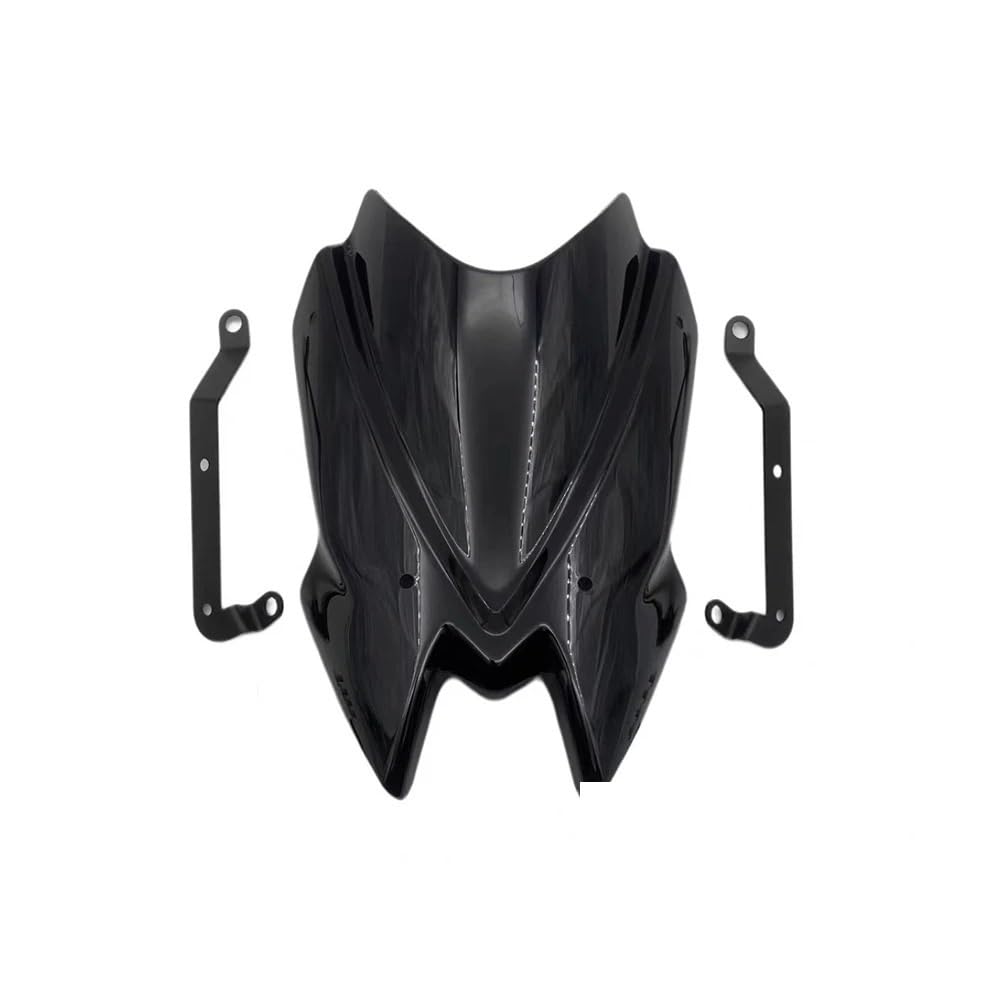 Windschutzscheibe Windschott Für Kawasaki Für Z900 Z 900 2020 2021 2022 2023 2024 Schwarz Grau Motorrad Zubehör Sport Windschutz Windschutz Viser Visier Motorrad-Fliegenschutz(Black) von LVGVZTTGKM