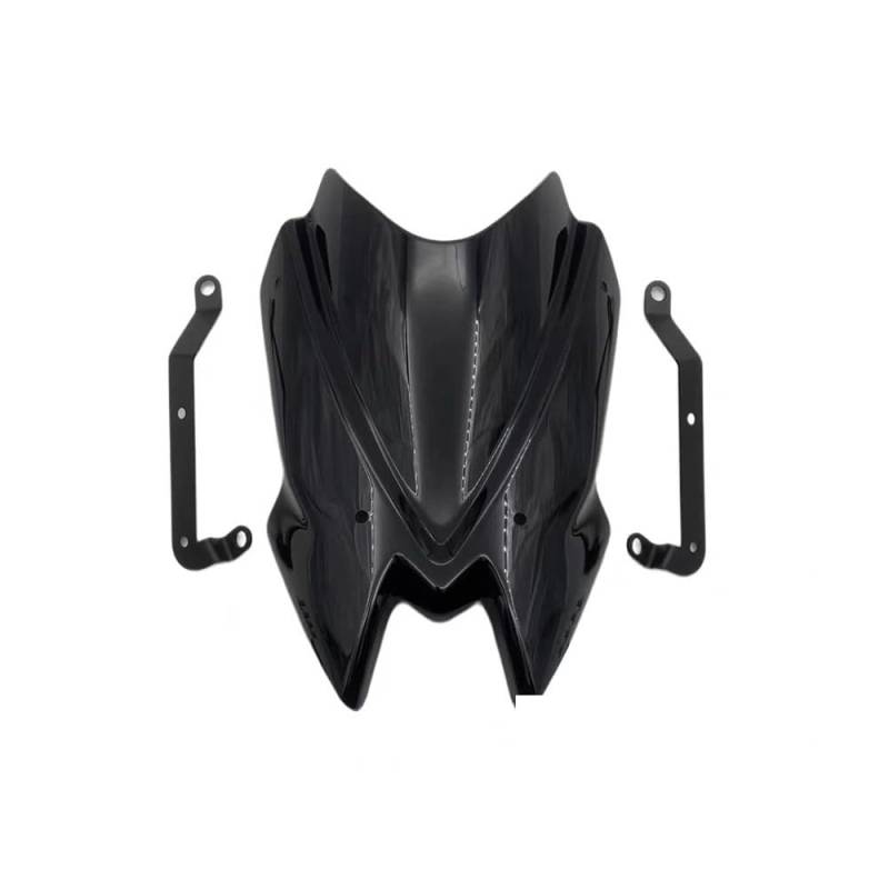 Windschutzscheibe Windschott Für Kawasaki Für Z900 Z 900 2020 2021 2022 2023 2024 Schwarz Grau Motorrad Zubehör Sport Windschutz Windschutz Viser Visier Motorrad-Fliegenschutz(Black) von LVGVZTTGKM