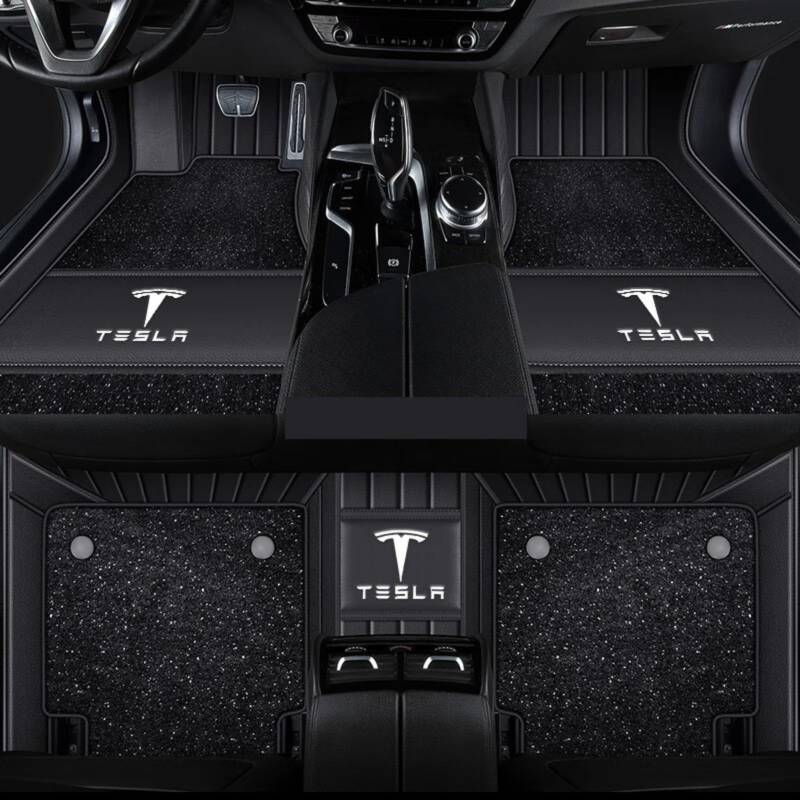1 Satz Fußmatten Autoteppich für Tesla Model X 15-23 7Seats Automatte Absatzschoner aus Gummi Antirutschmatte Passgenau Verstärkter Allwetter,normal-Blackstyle von LVIPP