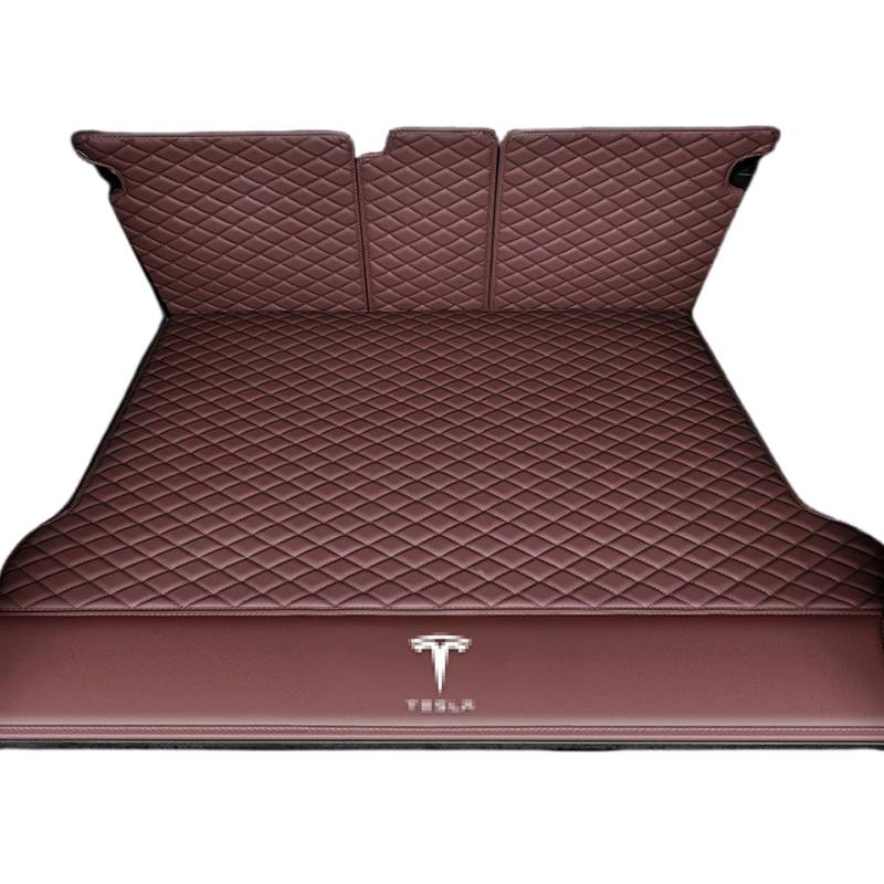 1 X 7Seatstück Kofferraummatten für Tesla Model X 7Seats 15-23 Teppich Antirutschunterlage Kratzfest Wasserdicht Anti-Rutsch Kofferraum X 7Seatschutzmatte,normal-Brownstyle von LVIPP