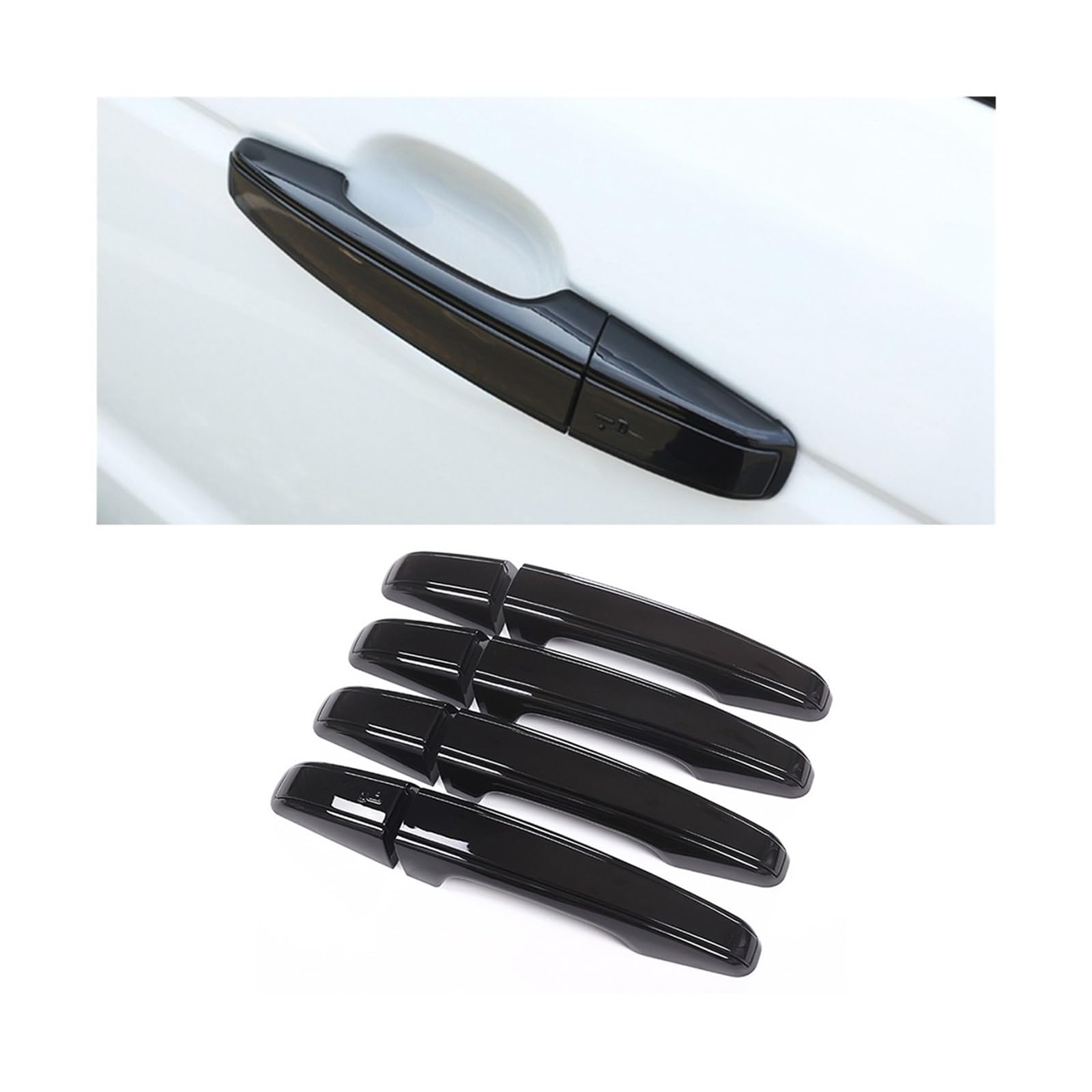 8 Stück schwarze Autotürgriff-Abdeckungsverkleidung, kompatibel mit Land Rover Range Rover Evoque 2012–2021, Autozubehör(Black) von LVQJVAVE