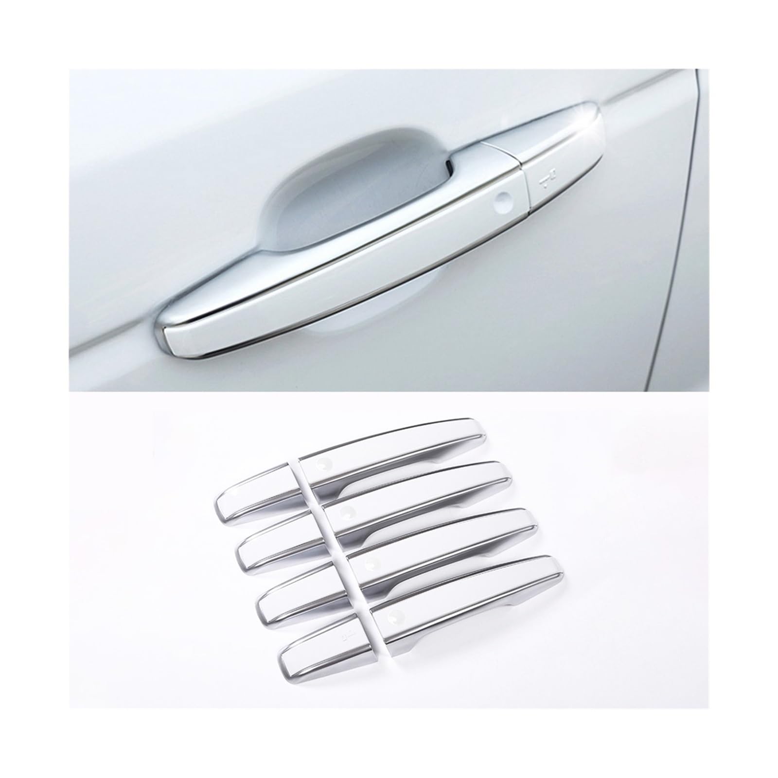 8 Stück schwarze Autotürgriff-Abdeckungsverkleidung, kompatibel mit Land Rover Range Rover Evoque 2012–2021, Autozubehör(White-Silver) von LVQJVAVE