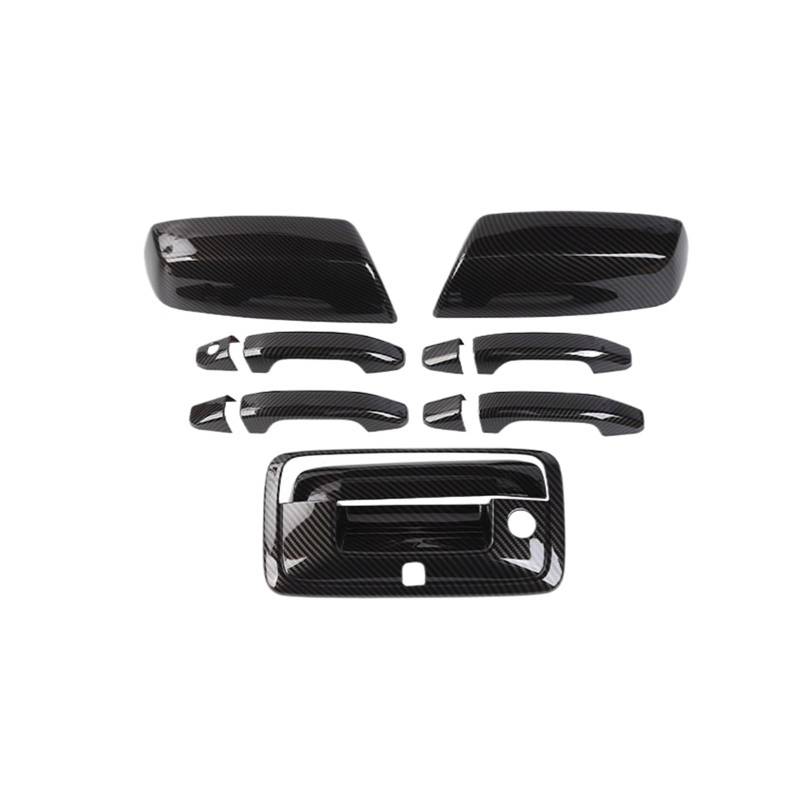 Autotür Schwanz Türgriff Rückspiegel Dekoration Shell Cover kompatibel for Chevrolet Silverado for GMC Sierra 2014 2015 2016 2017 2018(Carbon Fiber LOOK) von LVQJVAVE