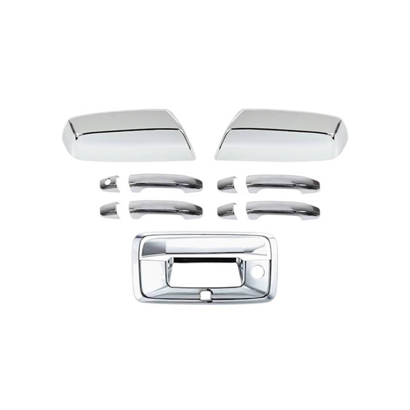 Autotür Schwanz Türgriff Rückspiegel Dekoration Shell Cover kompatibel for Chevrolet Silverado for GMC Sierra 2014 2015 2016 2017 2018(Chrome) von LVQJVAVE