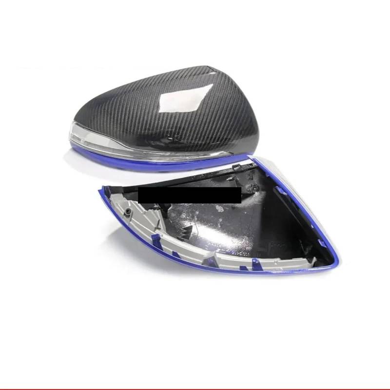 Carbon Fiber Rückspiegel Abdeckung Kompatibel for Benz GLA H247 GLB X247 GLC X253 CLS C257 Seite Spiegel Schalen Rahmen fall(Replace-Blue-LHD) von LVQJVAVE