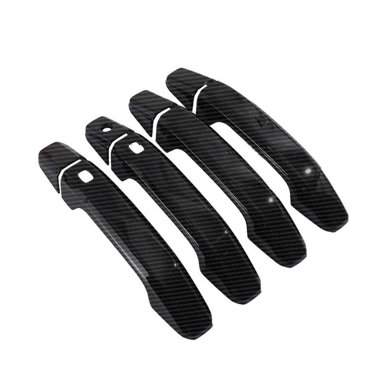 Carbonfaser-bedruckte Auto-Außentürgriff-Aufkleberabdeckung, kompatibel mit Chevrolet Silverado 1500 2500 2500HD 3500 3500HD 2015–2020(2-smart) von LVQJVAVE