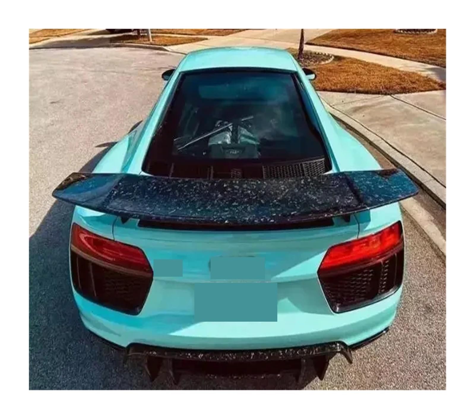 Echt Schmiedekohlefaser Auto Heckspoiler Kofferraumdeckel Spoiler Kompatibel für Audi R8 V8 V10 Coupé 2016 2017 2018 2019 2020 2021 2022 2023(Forging Carbon Fiber) von LVQJVAVE