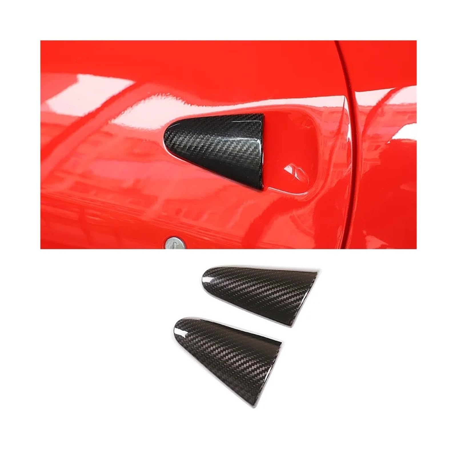 Kohlefaser-kompatibel für Ferrari 458 2011–2016, Auto-Außentürgriff-Schutzabdeckung, Aufkleber, Autozubehör, dekorativer Rahmen(Carbon Fiber Black) von LVQJVAVE