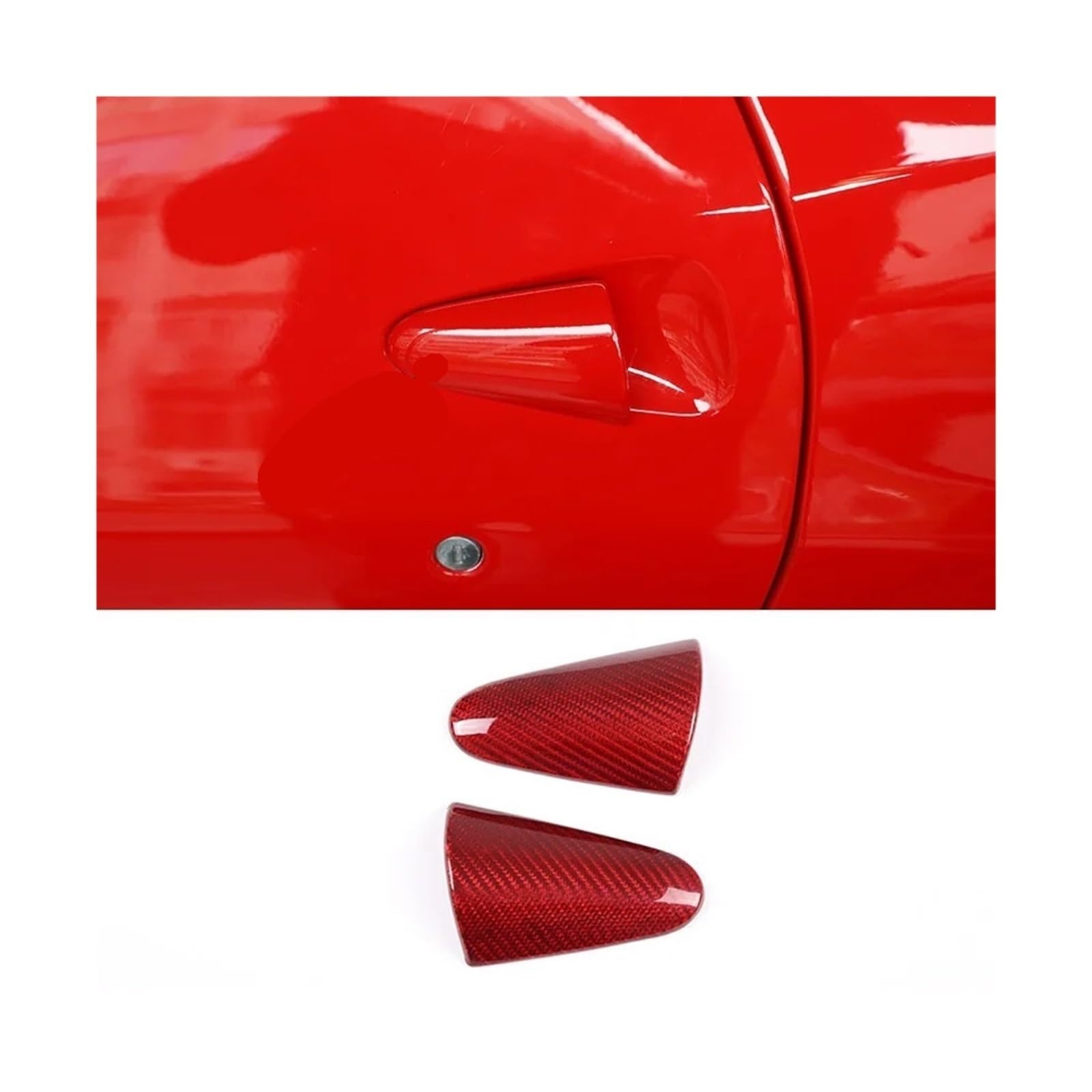 Kohlefaser-kompatibel für Ferrari 458 2011–2016, Auto-Außentürgriff-Schutzabdeckung, Aufkleber, Autozubehör, dekorativer Rahmen(Carbon Fiber Red) von LVQJVAVE