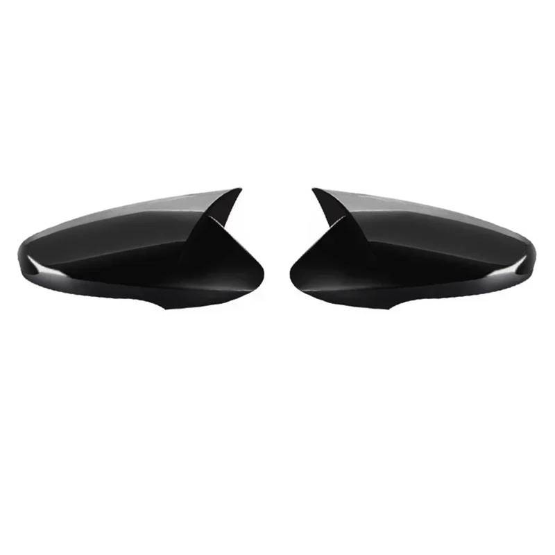 Kompatibel for Hyundai Elantra 2012–2018, ABS-Rückspiegel-Schutzschale, dekorative Hupenabdeckung aus Chrom-Kohlefaser außen(Bright black) von LVQJVAVE
