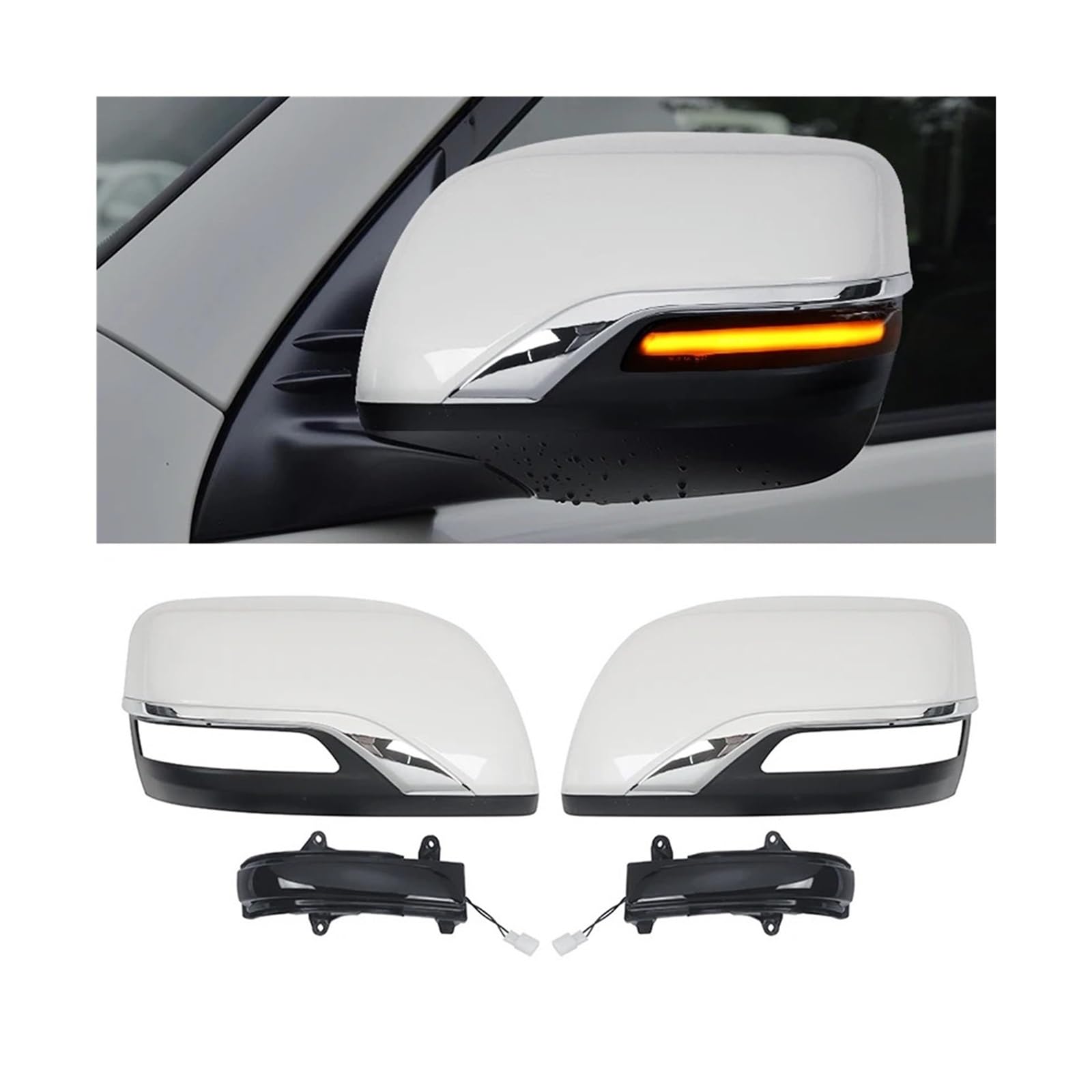Kompatibel for Toyota Land Cruiser 200 Prado 150 Rückspiegel Abdeckung Lc150 LC200 Modifikation Zubehör LED Blinker FJ150 2008-2021(Decorative Clause) von LVQJVAVE