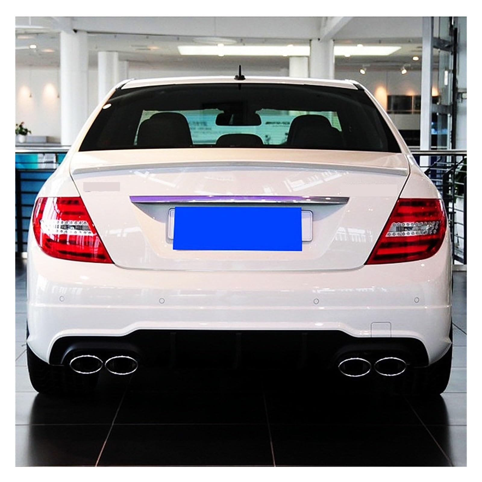 Kompatibel mit Mercedes Benz C-Klasse W204 C180 C250 C300 C63 AMG 2007–2014 Heckklappe Boot Ducktail Spoiler Wings Tuning Zubehör(White) von LVQJVAVE