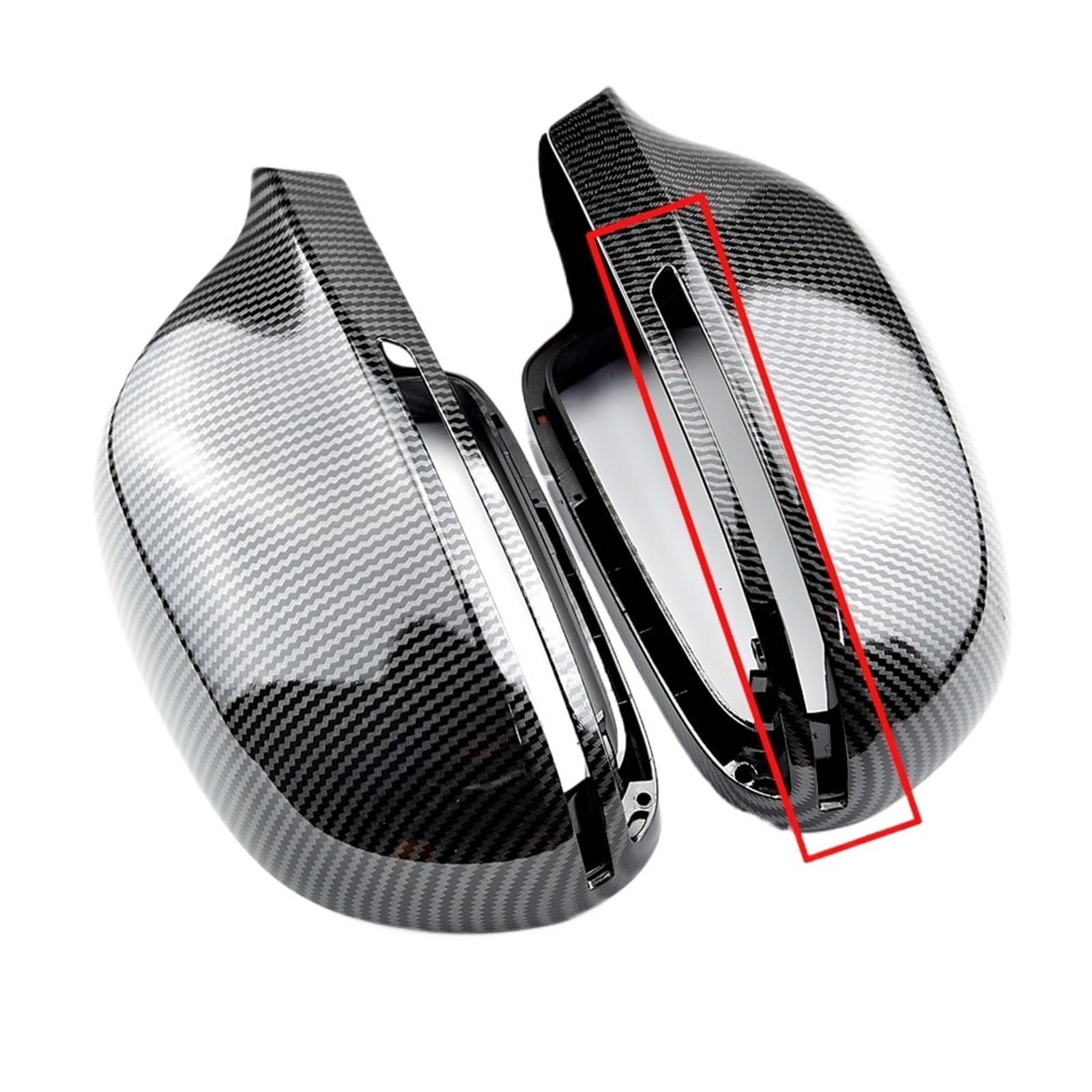 Real Carbon Fiber Spiegelabdeckung kompatibel for A3 A4 S5 B8 A5 A6L RS6 A8L S8 RS3 Q3 Auto Außen Rückansicht Kappen Rückansicht Schalen hinzufügen(Carbon Fiber Black) von LVQJVAVE