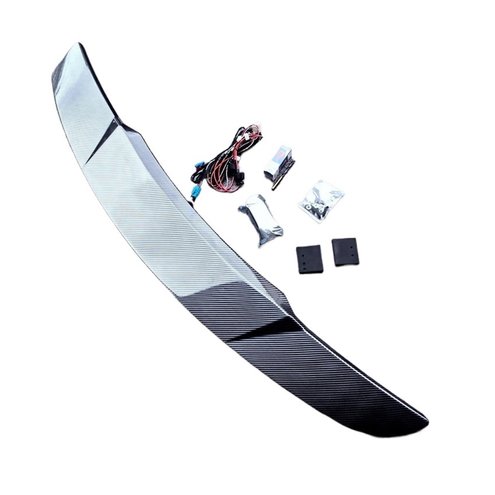 Universeller intelligenter elektrischer Lift-Spoiler, LED-Licht, Kofferraum-Flügellippe, ABS-Kohlefaser, Automodifikation, kompatibel für Fließheck und Limousine(Carbon Fiber Look) von LVQJVAVE