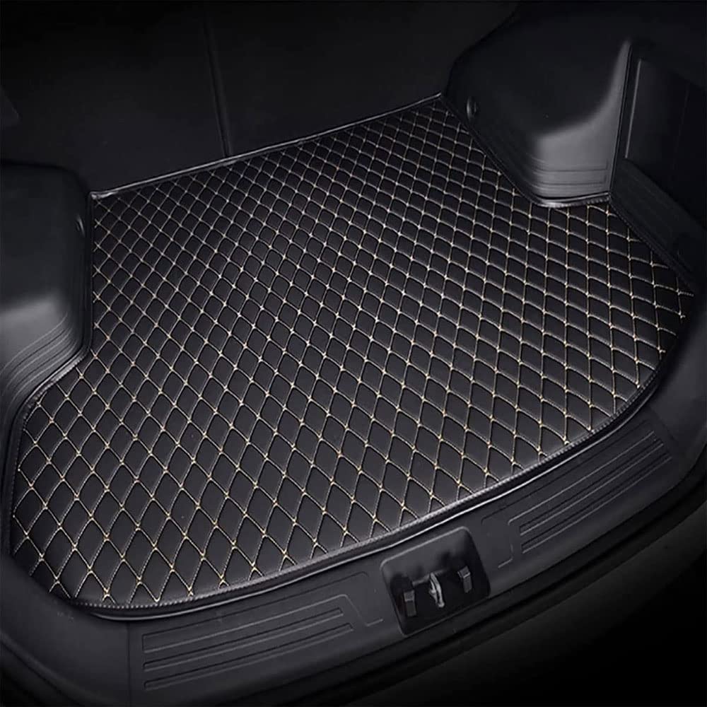 Auto Leder Kofferraummatten für Audi A3 Sportback 8Y 2020-2023, Langlebiges Wasserdicht Kratzfest Kofferraumwanne Schutzmatte, Innenraum ZubehöR,B/Black-Beige von LVSH