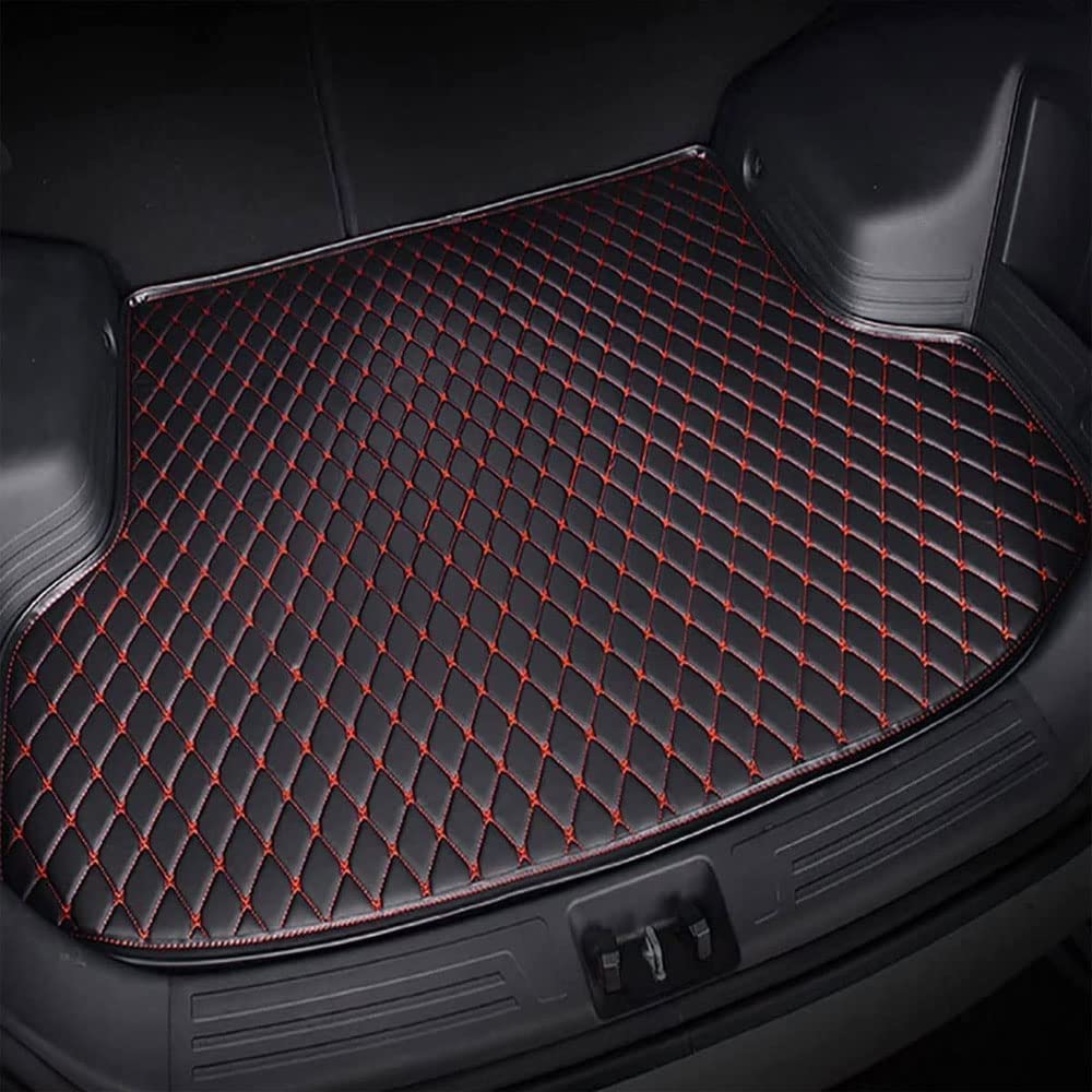 Auto Leder Kofferraummatten für Audi A3 Sportback 8Y 2020-2023, Langlebiges Wasserdicht Kratzfest Kofferraumwanne Schutzmatte, Innenraum ZubehöR,C/Black-Red von LVSH