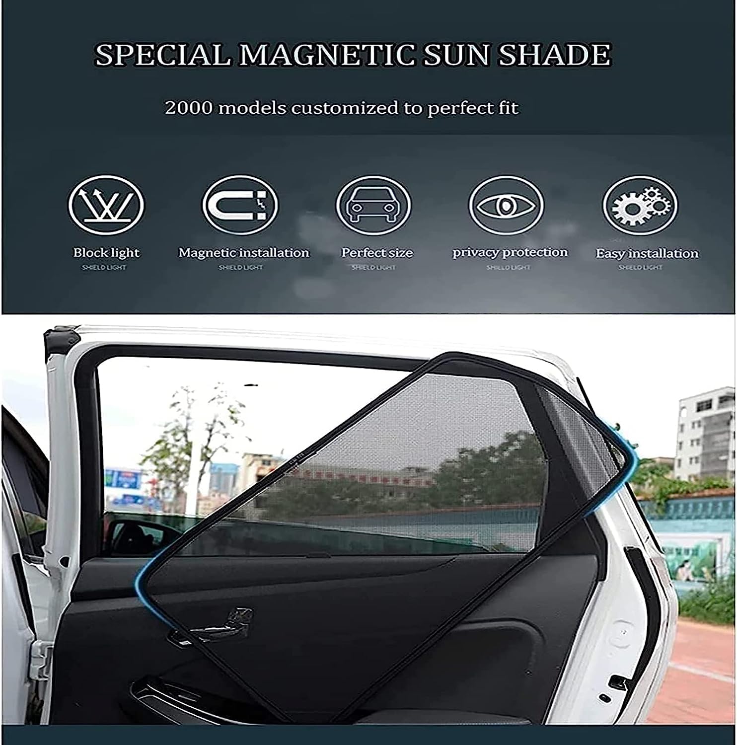 Auto Seitenfenster Sonnenschutz für Hyundai Tucson 2021-2023, Car Seitenscheibe Atmungsaktives Sonnenblende PrivatsphäRe Schutz, Car ZubehöR,E/7pcs Wholecar von LVSH
