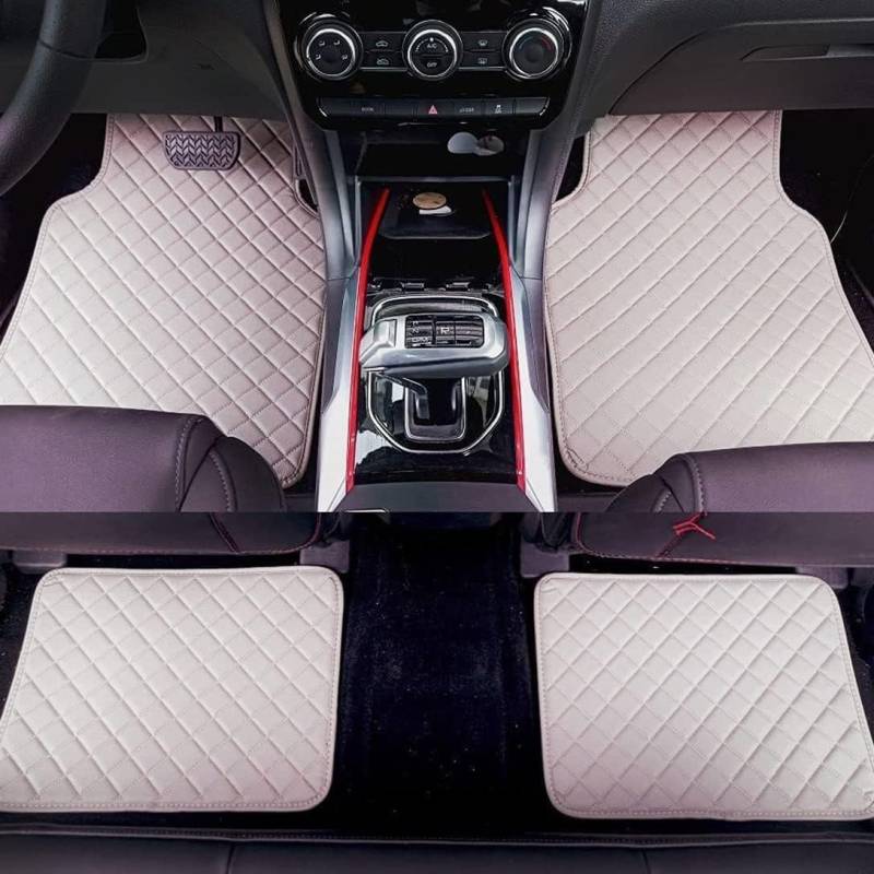 Auto Leder Fußmatten für MG 3 2010-2016, Nach Maß Autofußmatten Allwetterschutz wasserdichte rutschfeste Bodenmatte Matten Innenraum ZubehöR LHD,Grey von LVTFCO