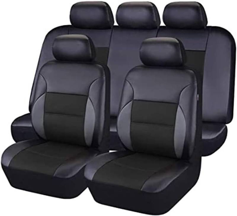 LVTFCO Auto Leder SitzbezüGe Sets für Renault Megane E-Tech SUV 2021-2024, Wasserdicht Verschleißfest Leder Sitz Schonbezüge Autositzbezüge Innen Zubehör,Black von LVTFCO
