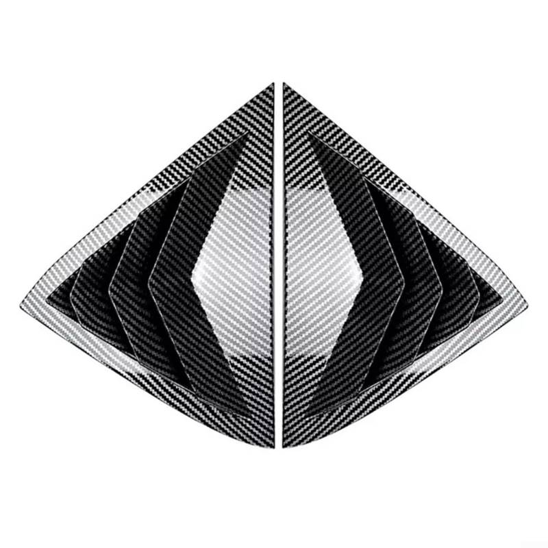 Hecktür-Glaslamellenabdeckung, Zierleisten-Set für Ford Fiesta MK7 7,5 2008–2017, Außenleiste, schwarzes Kohlefaser-Kunststoff-Zubehör (Kohlefaser) von LVYXON