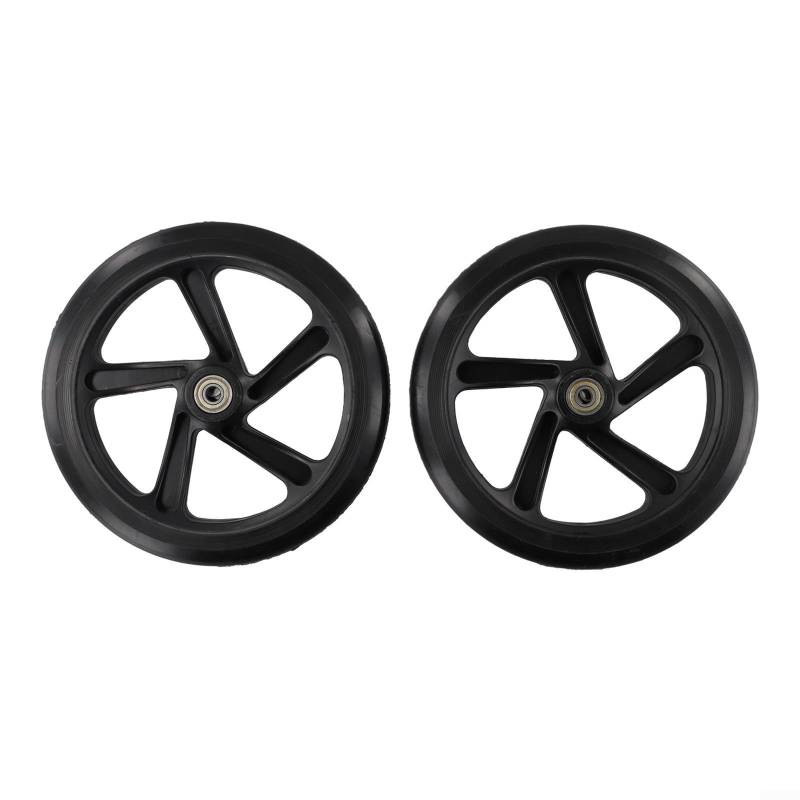 Scooter-kompatibles PU-Rad-Set, 2 Stück, elastisches Design, ideal als Ersatzteile für verschiedene Anwendungen (200 mm x 40 mm, schwarz) von LVYXON
